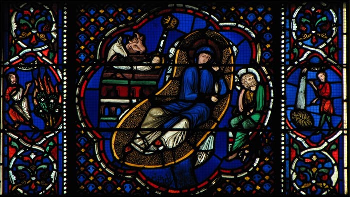 vetrate nella cattedrale gotica di Lione